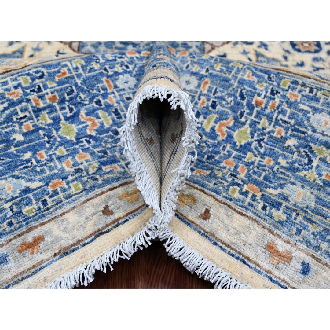 8'1" x 9'8" New Hand Knotted Ivory Wool Rectangle Oriental Rug - MOA10220453