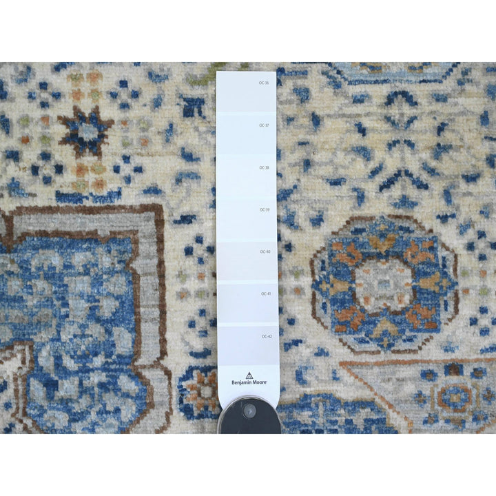 8'1" x 9'8" New Hand Knotted Ivory Wool Rectangle Oriental Rug - MOA10220453
