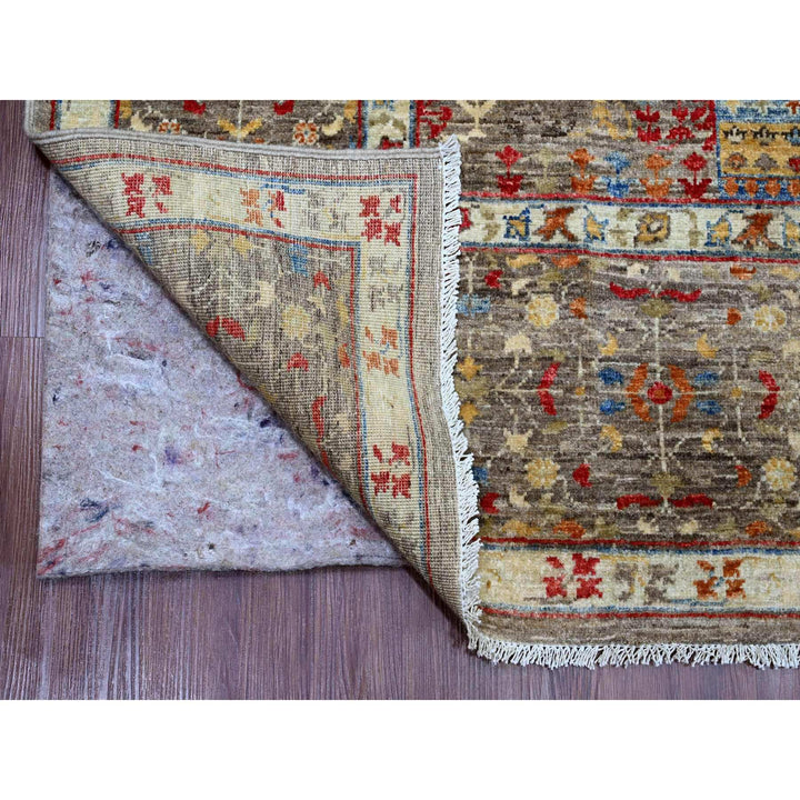 7'10" x 9'6" New Hand Knotted Brown Wool Rectangle Oriental Rug - MOA10220454