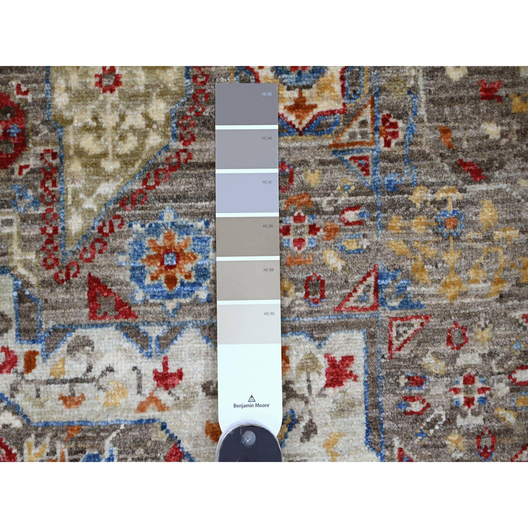 7'10" x 9'6" New Hand Knotted Brown Wool Rectangle Oriental Rug - MOA10220454