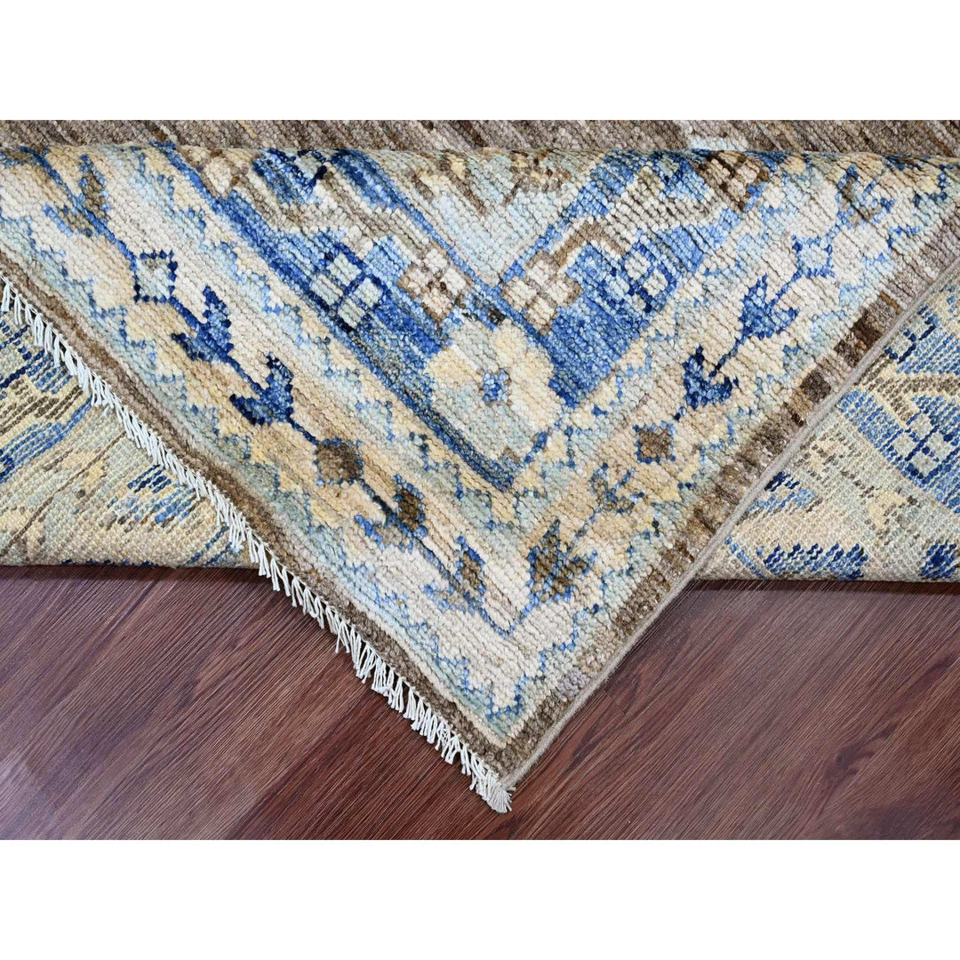 8'0" x 9'9" New Hand Knotted Brown Wool Rectangle Oriental Rug - MOA10220466