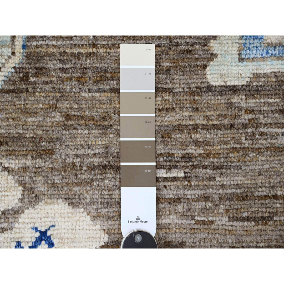 8'0" x 9'9" New Hand Knotted Brown Wool Rectangle Oriental Rug - MOA10220466