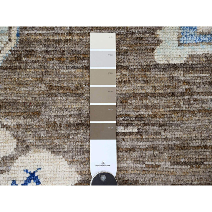 8'0" x 9'9" New Hand Knotted Brown Wool Rectangle Oriental Rug - MOA10220466