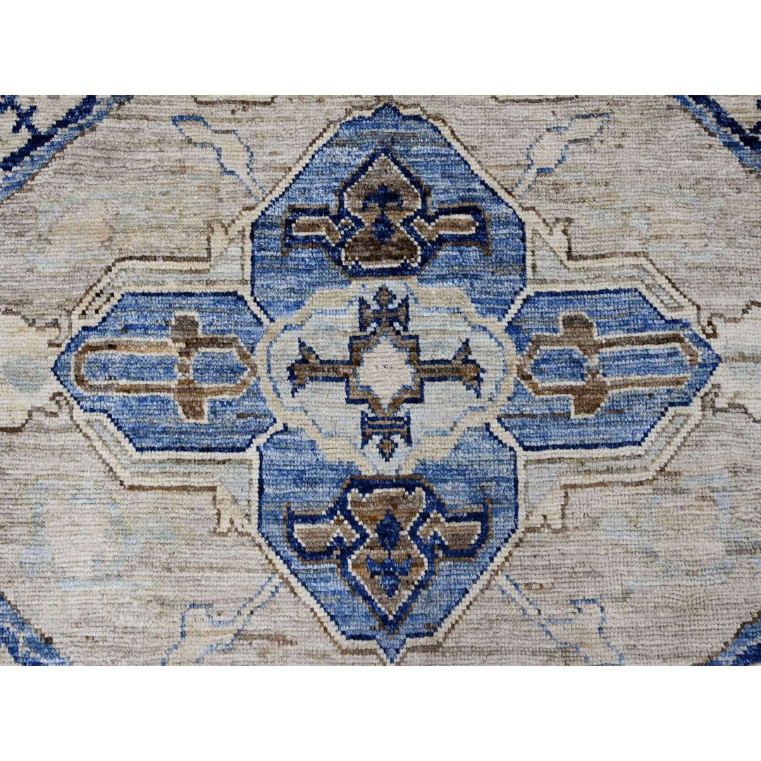 8'0" x 9'9" New Hand Knotted Brown Wool Rectangle Oriental Rug - MOA10220466
