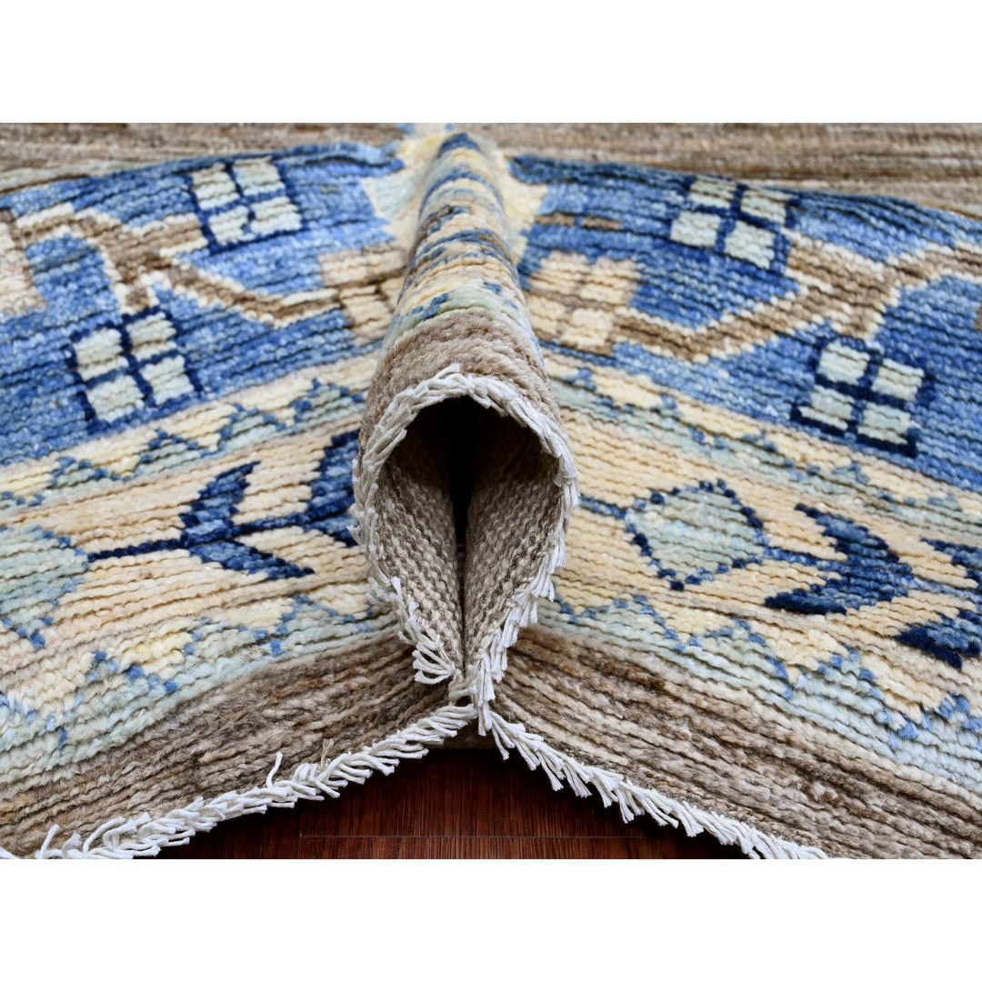 9'11" x 13'11" New Hand Knotted Brown Wool Rectangle Oriental Rug - MOA10220467