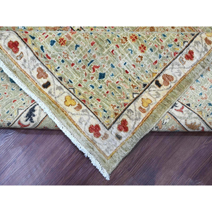 10'0" x 13'4" New Hand Knotted Green Wool Rectangle Oriental Rug - MOA10220510