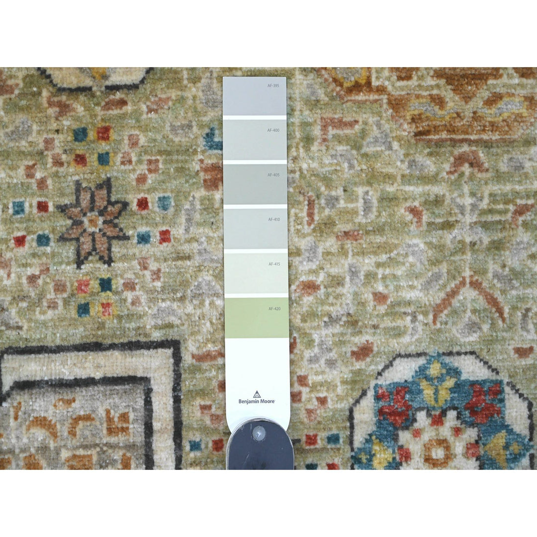 10'0" x 13'4" New Hand Knotted Green Wool Rectangle Oriental Rug - MOA10220510