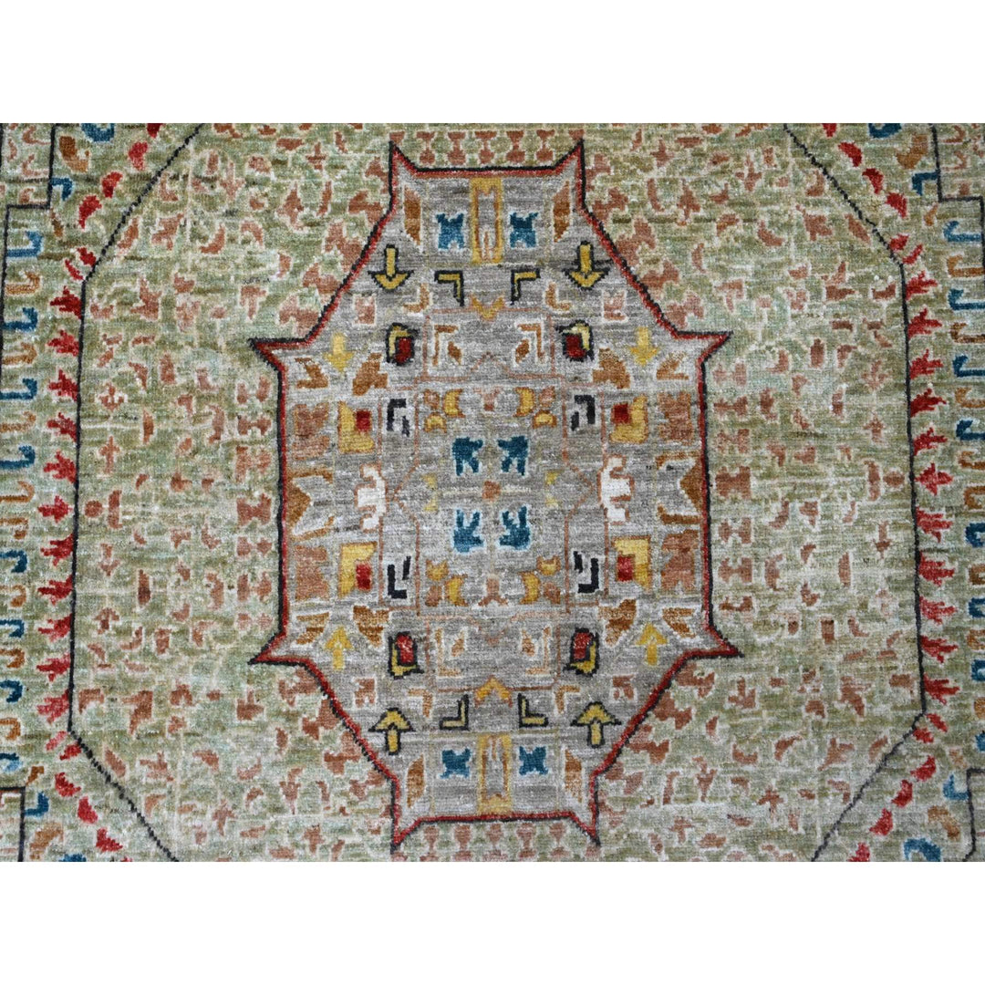 10'0" x 13'4" New Hand Knotted Green Wool Rectangle Oriental Rug - MOA10220510
