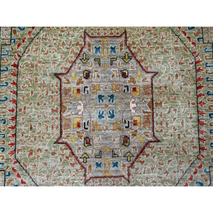 10'0" x 13'4" New Hand Knotted Green Wool Rectangle Oriental Rug - MOA10220510