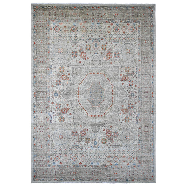 10'0" x 14'1" New Hand Knotted Grey Wool Rectangle Oriental Rug - MOA10220511