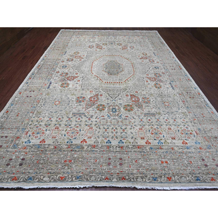 10'0" x 14'1" New Hand Knotted Grey Wool Rectangle Oriental Rug - MOA10220511