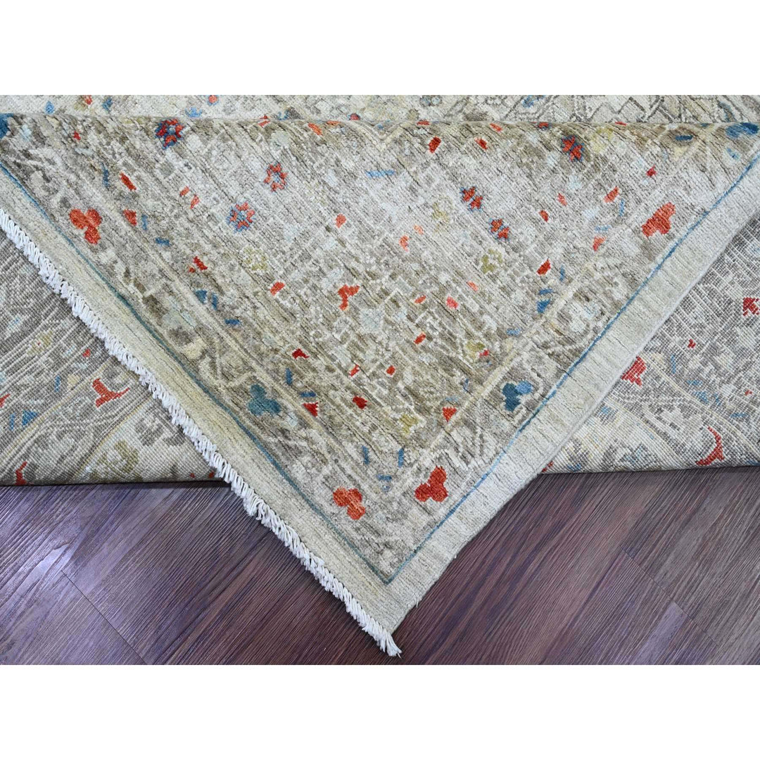 10'0" x 14'1" New Hand Knotted Grey Wool Rectangle Oriental Rug - MOA10220511