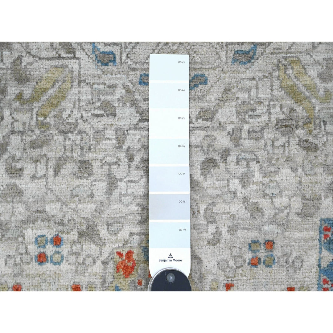 10'0" x 14'1" New Hand Knotted Grey Wool Rectangle Oriental Rug - MOA10220511