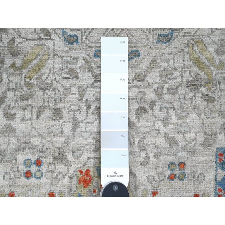 10'0" x 14'1" New Hand Knotted Grey Wool Rectangle Oriental Rug - MOA10220511