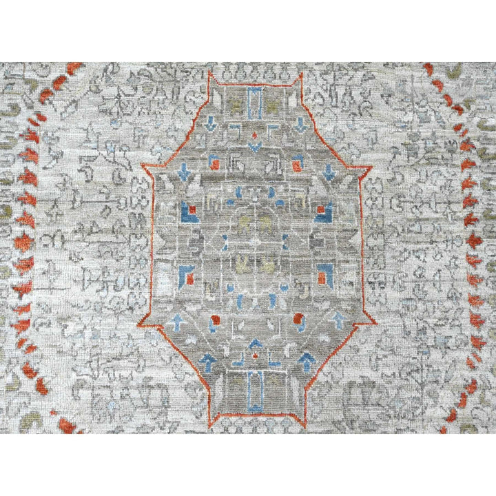 10'0" x 14'1" New Hand Knotted Grey Wool Rectangle Oriental Rug - MOA10220511