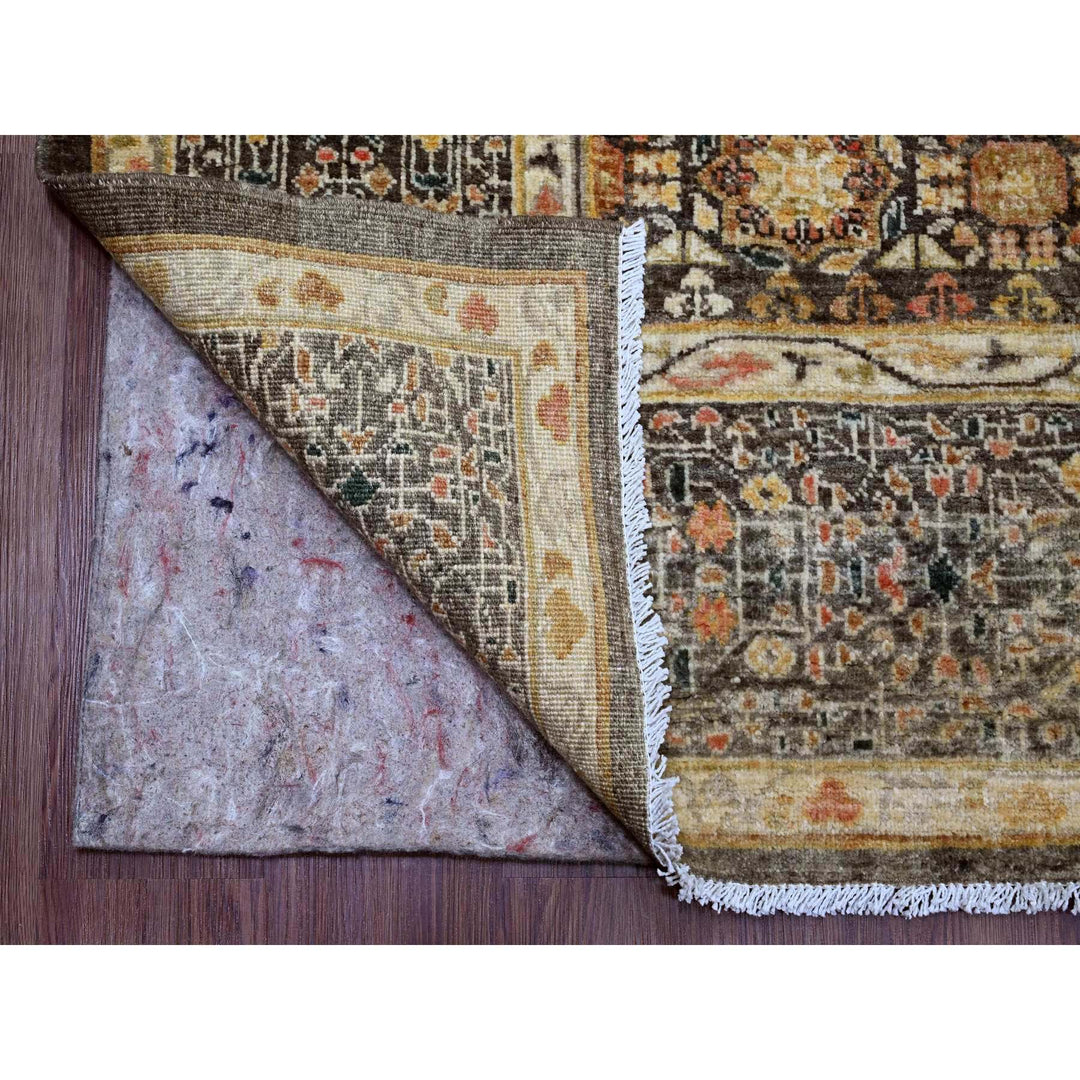 8'4" x 9'6" New Hand Knotted Brown Wool Rectangle Oriental Rug - MOA10220512