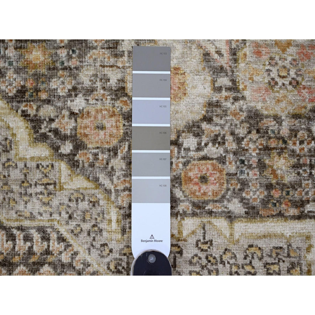 8'4" x 9'6" New Hand Knotted Brown Wool Rectangle Oriental Rug - MOA10220512