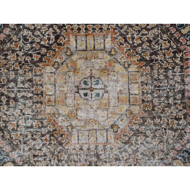 8'4" x 9'6" New Hand Knotted Brown Wool Rectangle Oriental Rug - MOA10220512