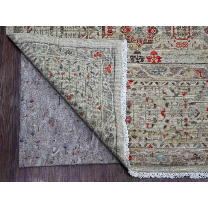 9'0" x 11'10" New Hand Knotted Grey Wool Rectangle Oriental Rug - MOA10220513