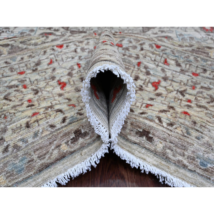 9'0" x 11'10" New Hand Knotted Grey Wool Rectangle Oriental Rug - MOA10220513