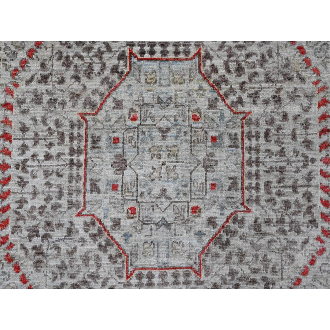 9'0" x 11'10" New Hand Knotted Grey Wool Rectangle Oriental Rug - MOA10220513