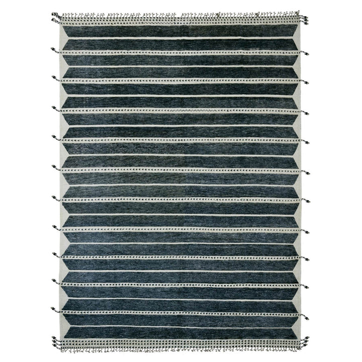 10'4" x 14'2" New Hand Knotted Black Wool Rectangle Oriental Rug - MOA10220523