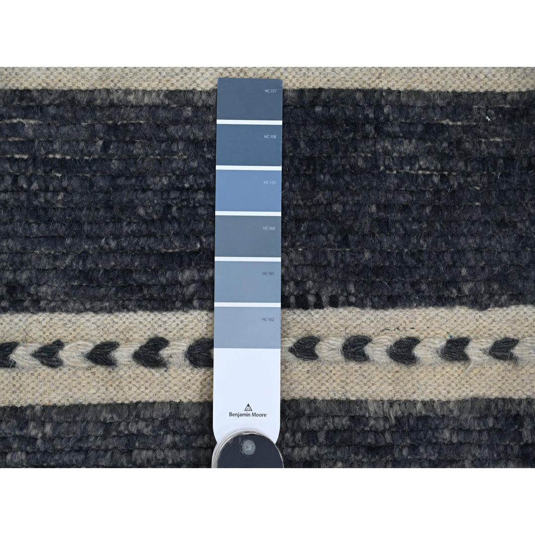 10'4" x 14'2" New Hand Knotted Black Wool Rectangle Oriental Rug - MOA10220523