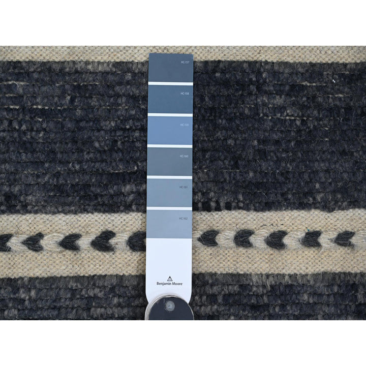 10'4" x 14'2" New Hand Knotted Black Wool Rectangle Oriental Rug - MOA10220523