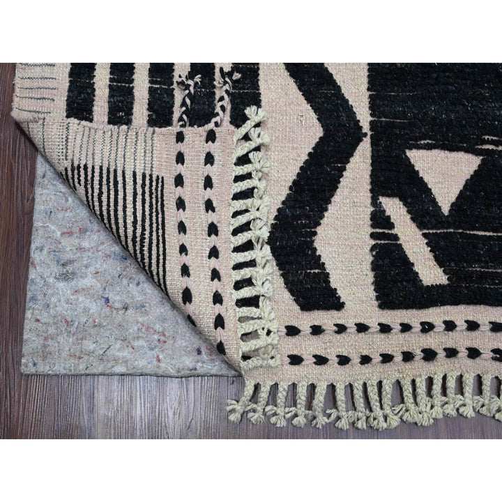 9'4" x 12'10" New Hand Knotted Black Wool Rectangle Oriental Rug - MOA10220524