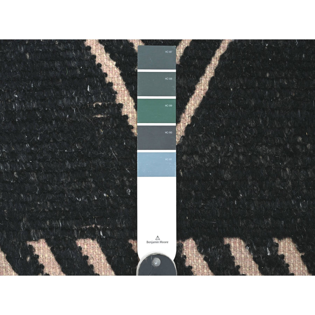 9'4" x 12'10" New Hand Knotted Black Wool Rectangle Oriental Rug - MOA10220524