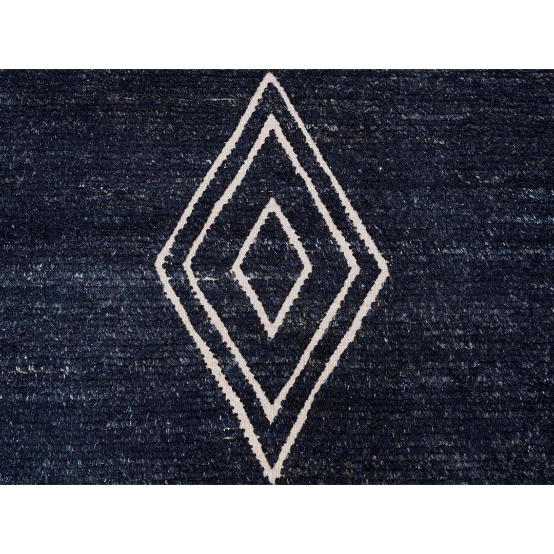 9'4" x 12'10" New Hand Knotted Black Wool Rectangle Oriental Rug - MOA10220524