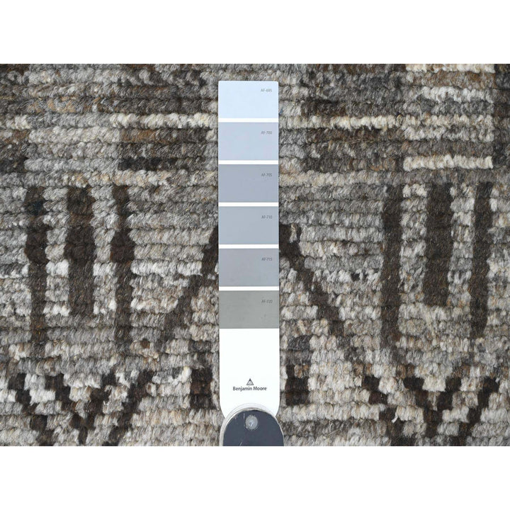 8'0" x 10'3" New Hand Knotted Grey Wool Rectangle Oriental Rug - MOA10220525