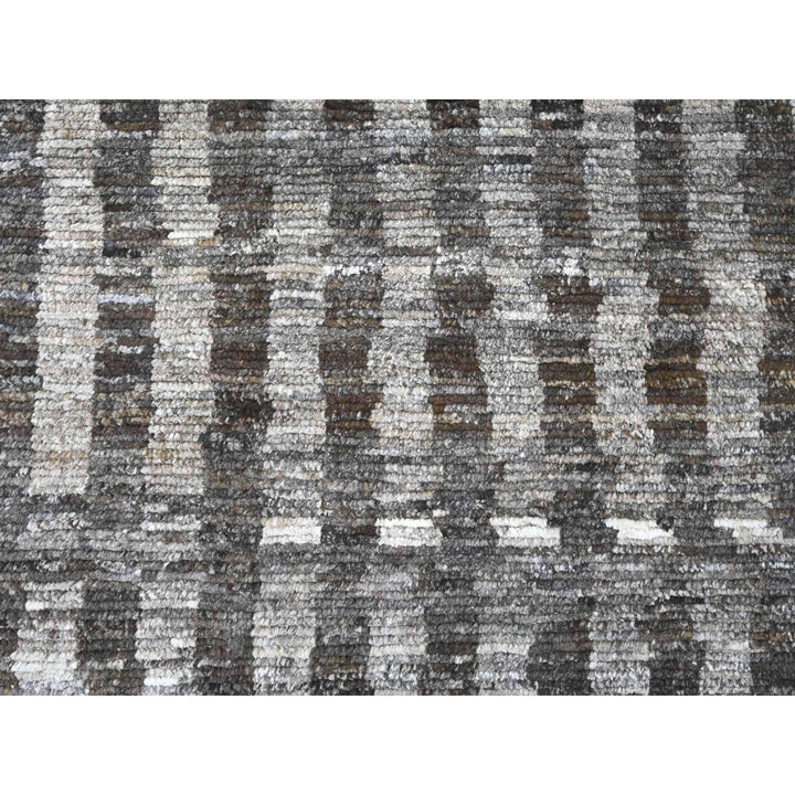 8'0" x 10'3" New Hand Knotted Grey Wool Rectangle Oriental Rug - MOA10220525