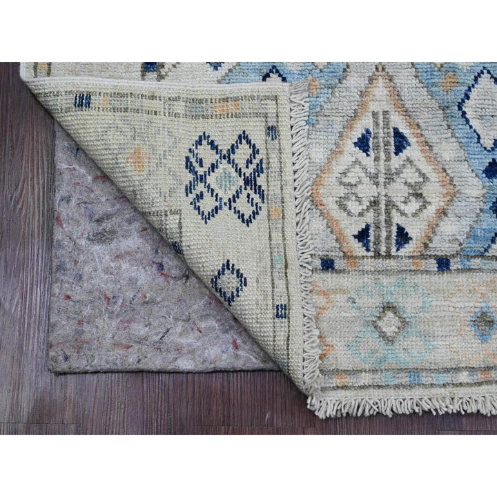 3'1" x 11'8" New Hand Knotted Ivory Wool Runner Oriental Rug - MOA10220530
