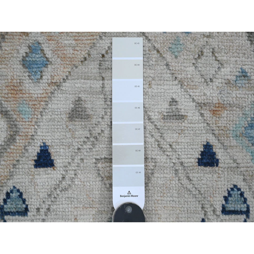 3'1" x 11'8" New Hand Knotted Ivory Wool Runner Oriental Rug - MOA10220530