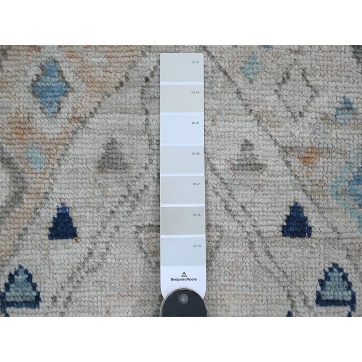 3'1" x 11'8" New Hand Knotted Ivory Wool Runner Oriental Rug - MOA10220530