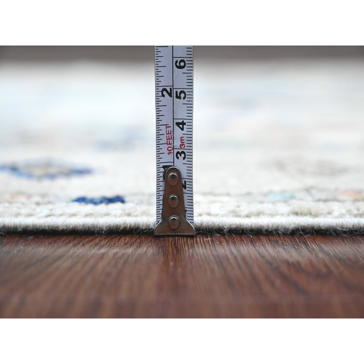 3'1" x 11'8" New Hand Knotted Ivory Wool Runner Oriental Rug - MOA10220530