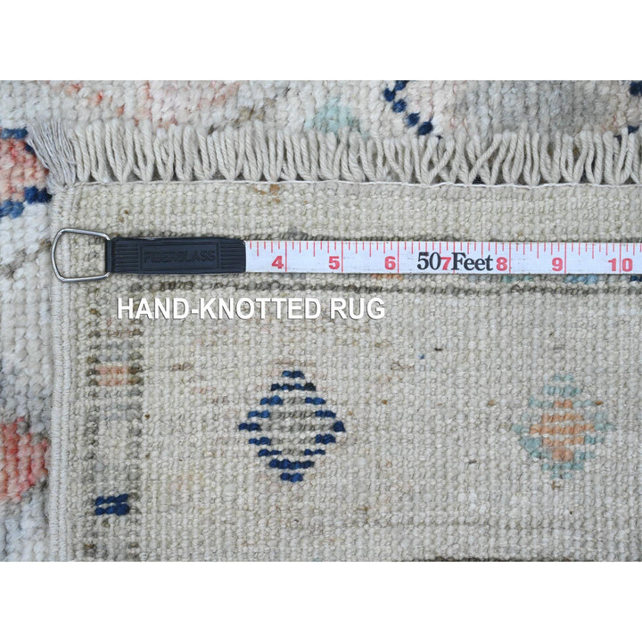 3'1" x 11'8" New Hand Knotted Ivory Wool Runner Oriental Rug - MOA10220530