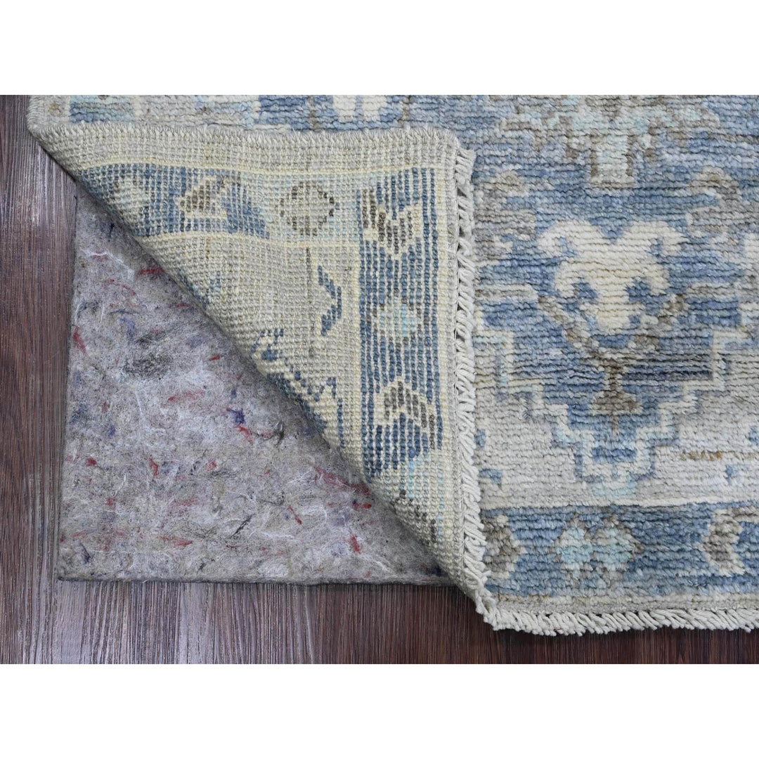3'2" x 5'0" New Hand Knotted Blue Wool Rectangle Oriental Rug - MOA10220533