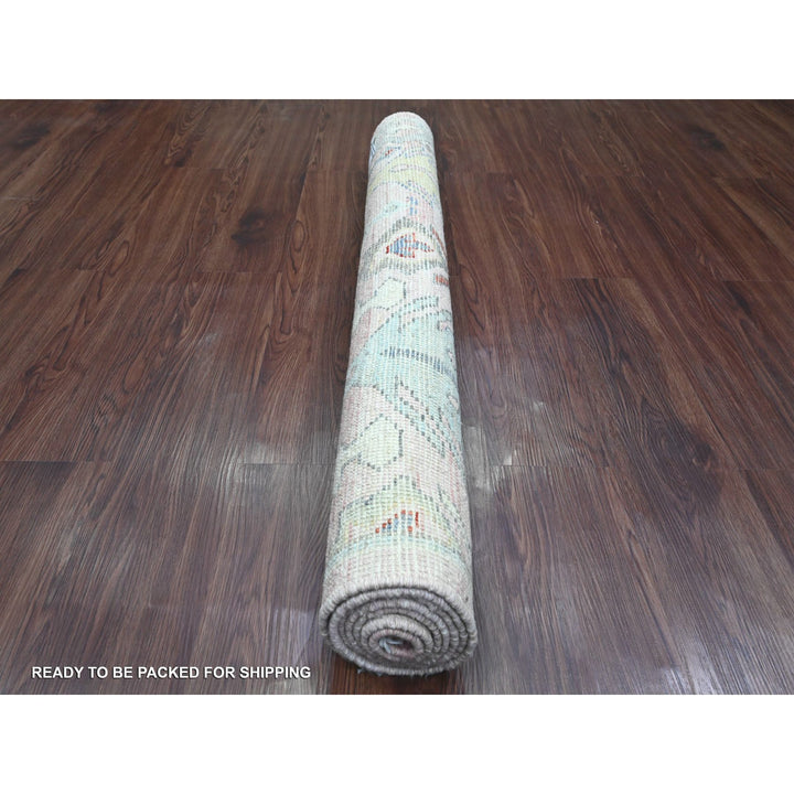 3'11" x 6'2" New Hand Knotted Pink Wool Rectangle Oriental Rug - MOA10220534