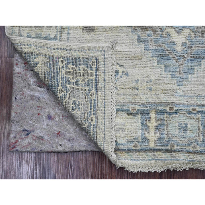 3'11" x 5'11" New Hand Knotted Blue Wool Rectangle Oriental Rug - MOA10220535