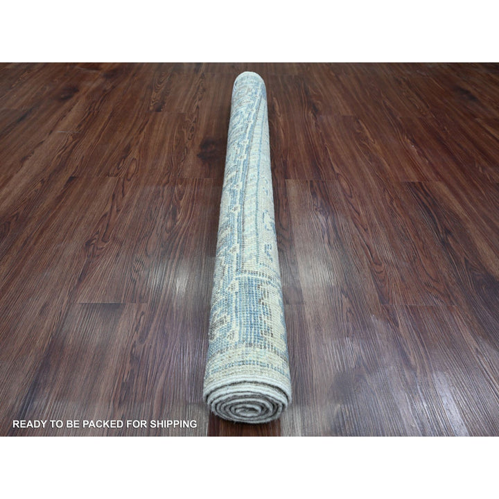 3'11" x 5'11" New Hand Knotted Blue Wool Rectangle Oriental Rug - MOA10220535