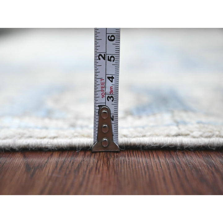 3'11" x 5'11" New Hand Knotted Blue Wool Rectangle Oriental Rug - MOA10220535