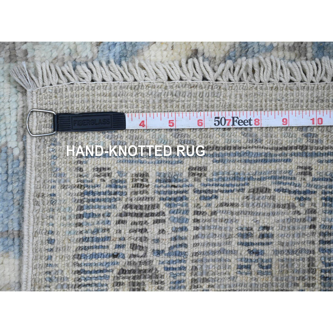 3'11" x 5'11" New Hand Knotted Blue Wool Rectangle Oriental Rug - MOA10220535