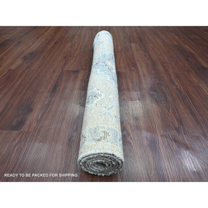 3'1" x 5'0" New Hand Knotted Blue Wool Rectangle Oriental Rug - MOA10220537