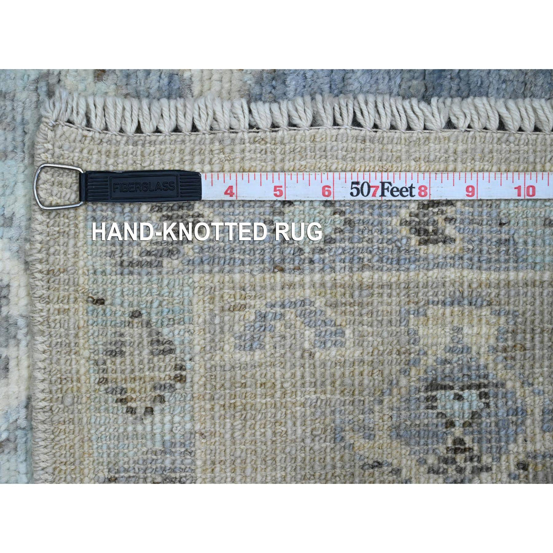 3'1" x 5'0" New Hand Knotted Blue Wool Rectangle Oriental Rug - MOA10220537