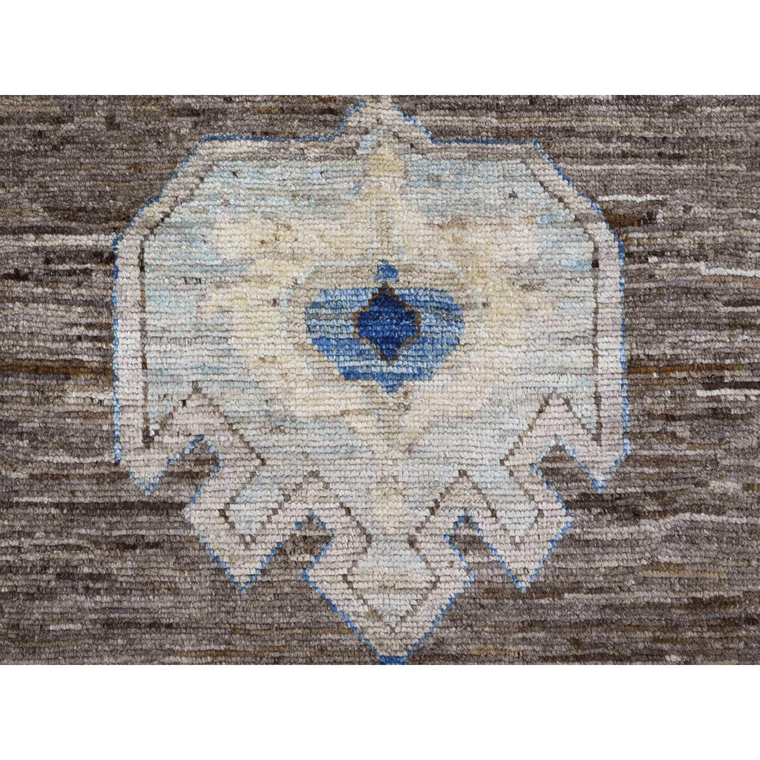 11'8" x 15'6" New Hand Knotted Brown Wool Rectangle Oriental Rug - MOA10220538