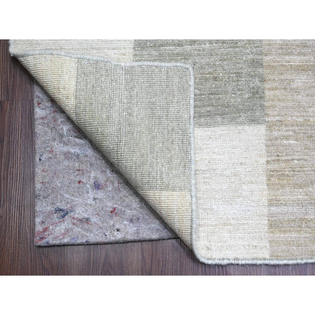 8'9" x 11'6" New Hand Knotted Grey Wool Rectangle Oriental Rug - MOA10220540