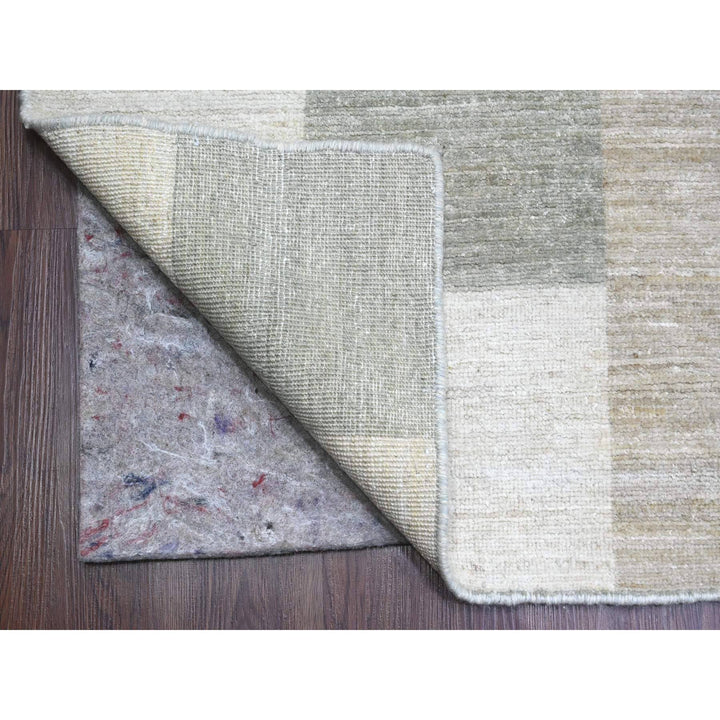 8'9" x 11'6" New Hand Knotted Grey Wool Rectangle Oriental Rug - MOA10220540