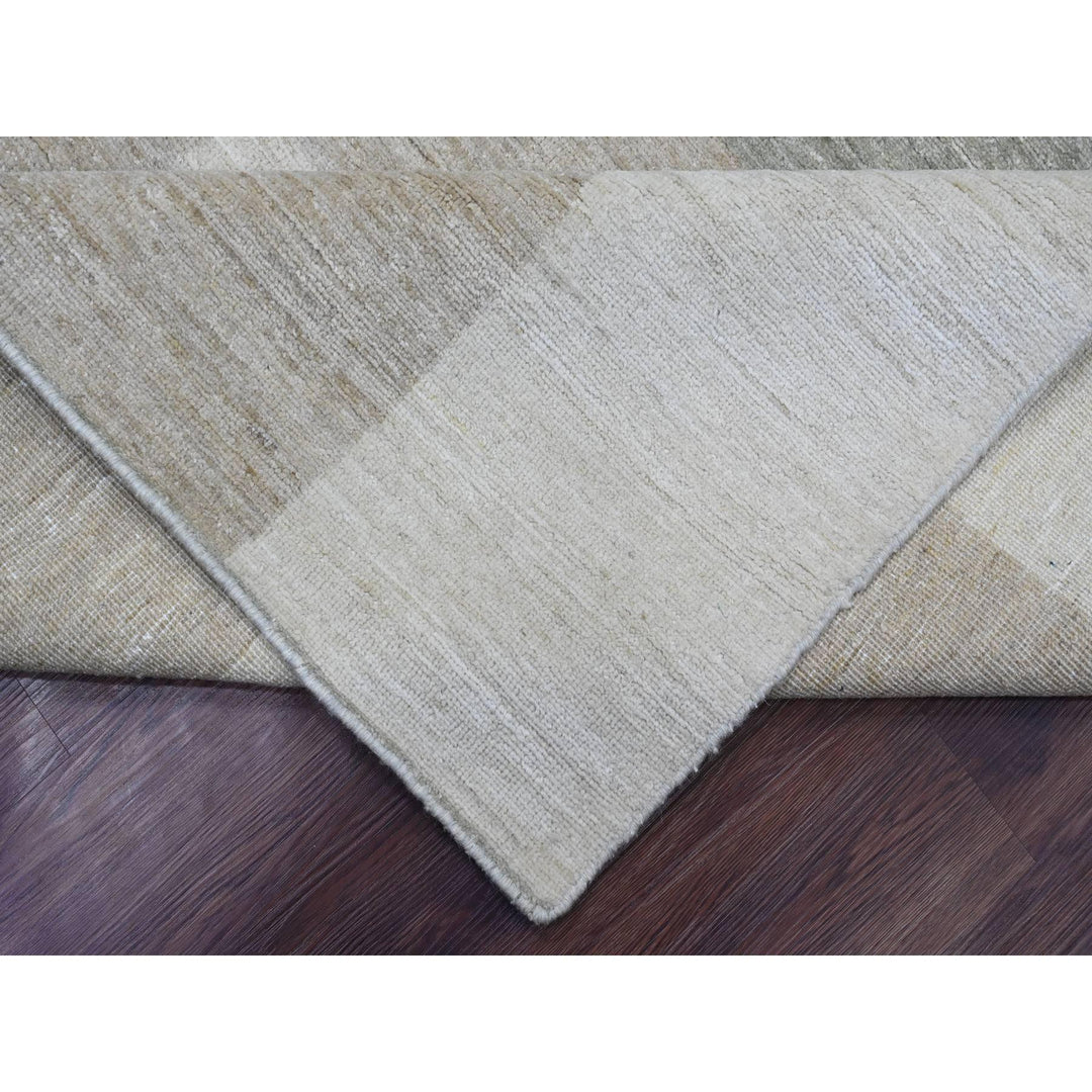 8'9" x 11'6" New Hand Knotted Grey Wool Rectangle Oriental Rug - MOA10220540